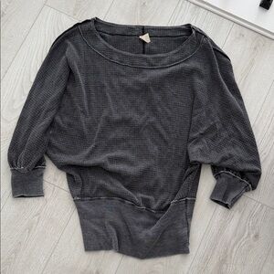 We The Free Charcoal Gray Crew Neck Sweater